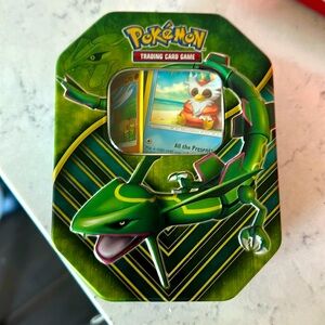Pokemon XY Evolutions Legendary Rayquaza EX 2017 Collector Tin trading card game
